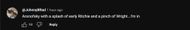 A screenshot of a comment on the new trailer (Image via YouTube)